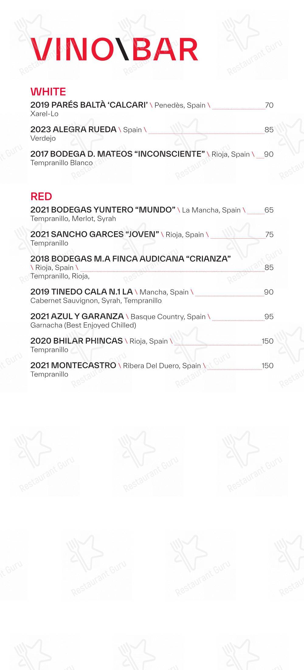 Menu pour Beso by Patria - Menu