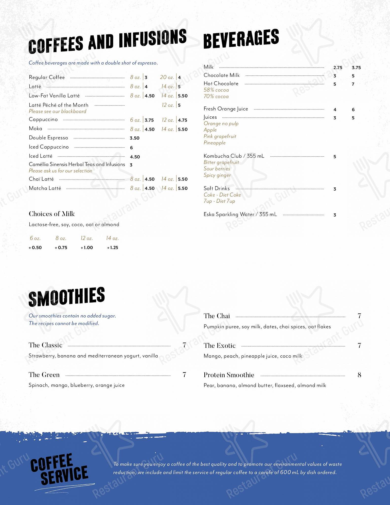 Péché Matinal dans Longueuil - Menu