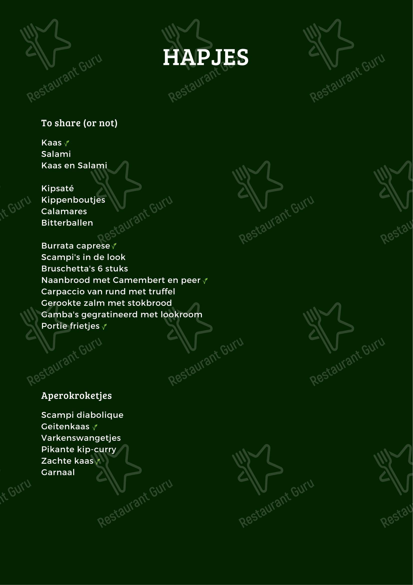 Menu pour Petrouska - Menu
