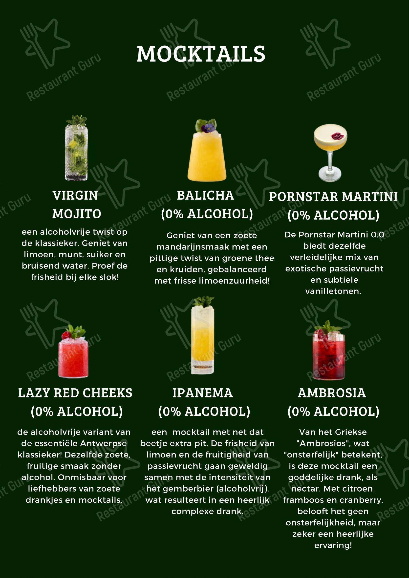 Menu pour Petrouska restaurant