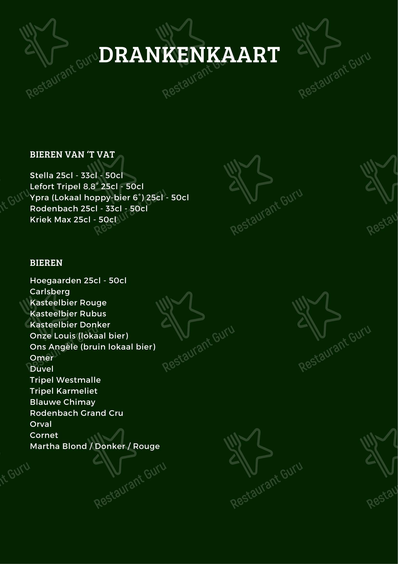 Menu pour Petrouska dans Roulers