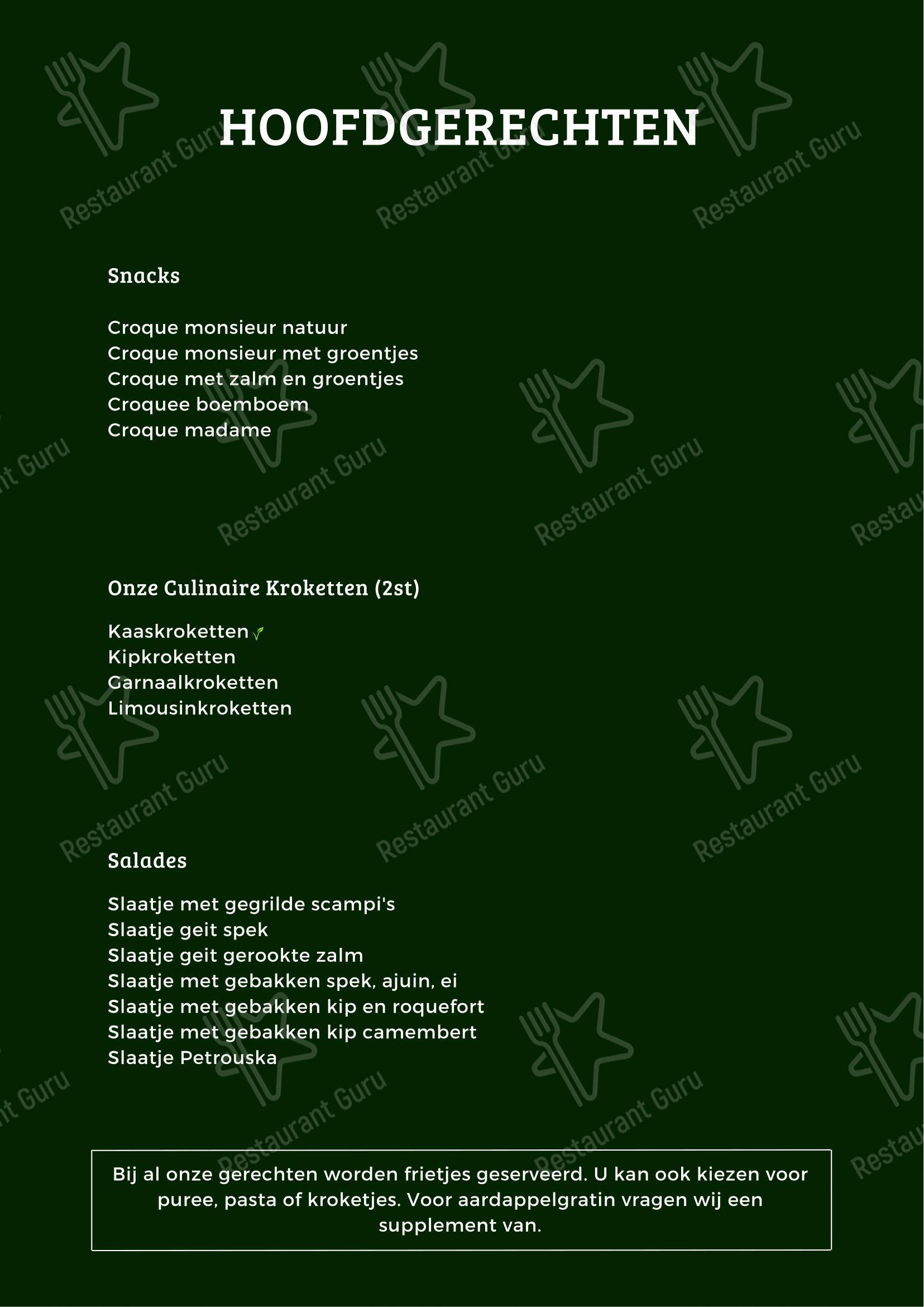 Menu pour Petrouska dans Roulers