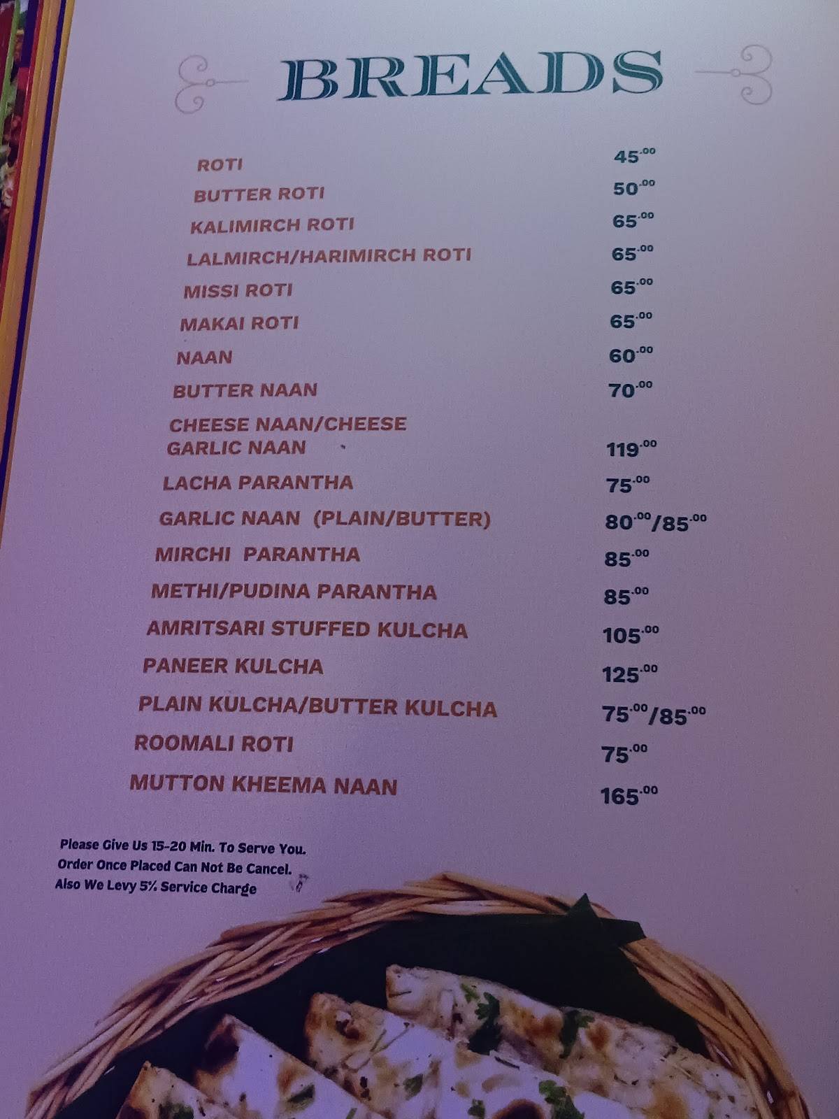 Pind Punjab menu