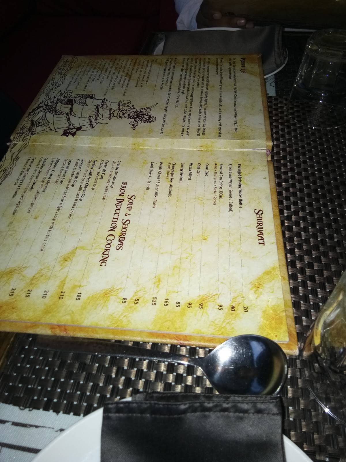 Pirates Voyage menu