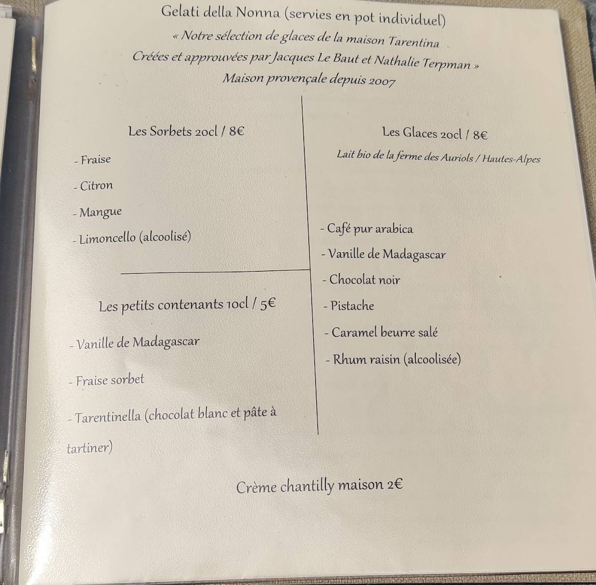 Menu de Più Aubagne Alta Rocca