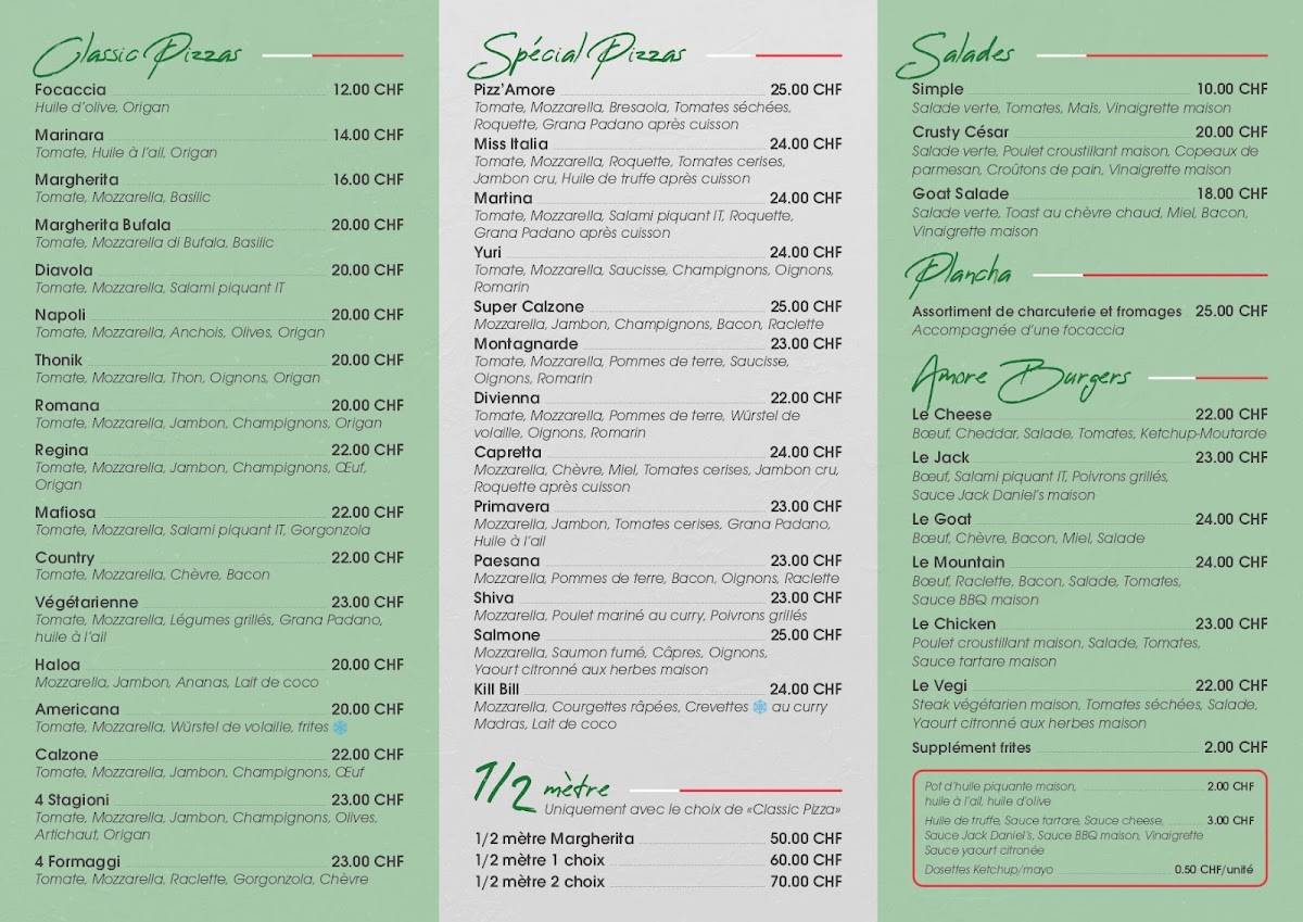Menu di Pizz'Amore 