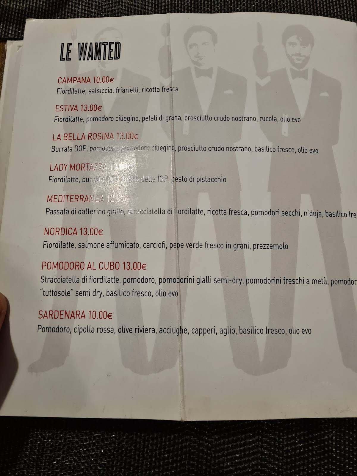 Menu di Pizza Ad Hoc 
