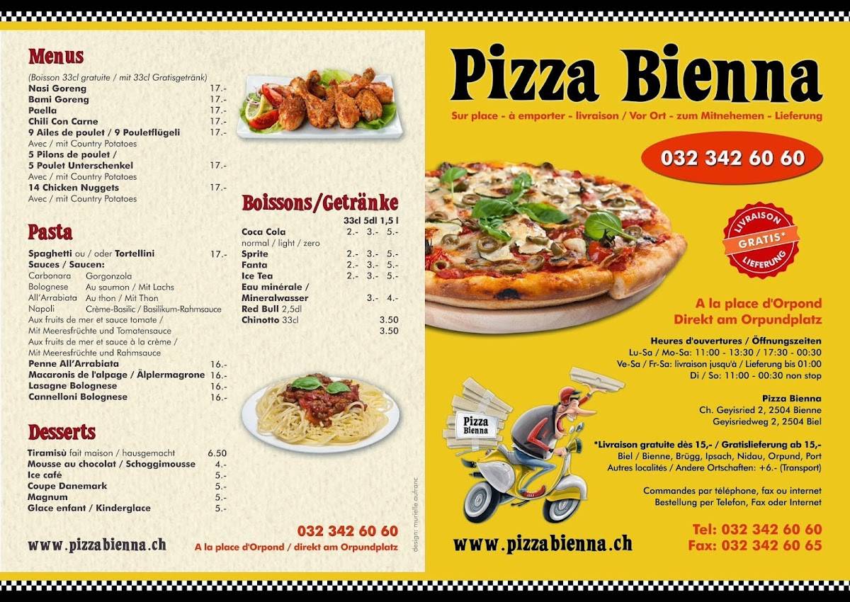 Menu di Pizza Bienna 