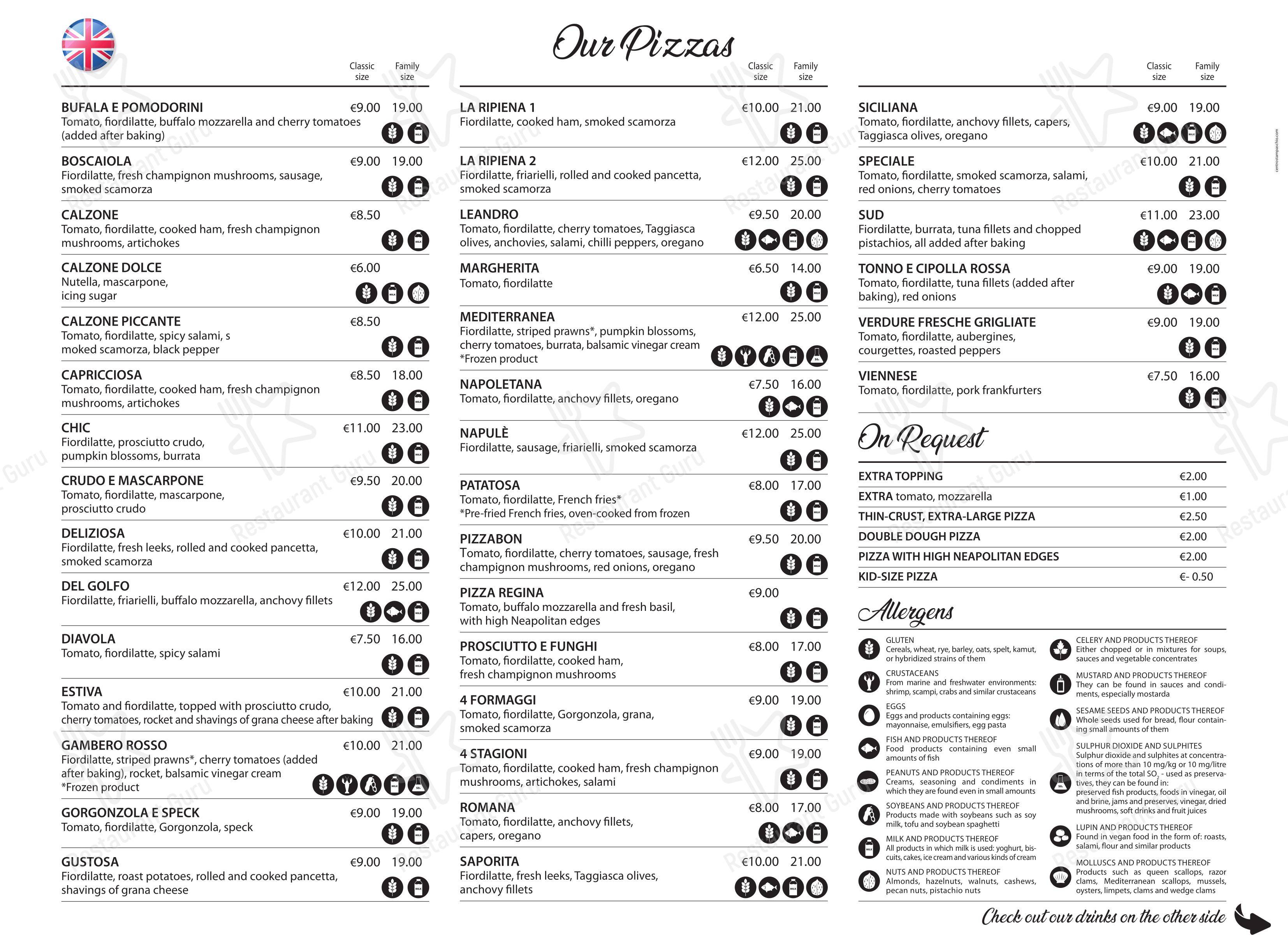 Pizza Bon in Codroipo - Menu bar