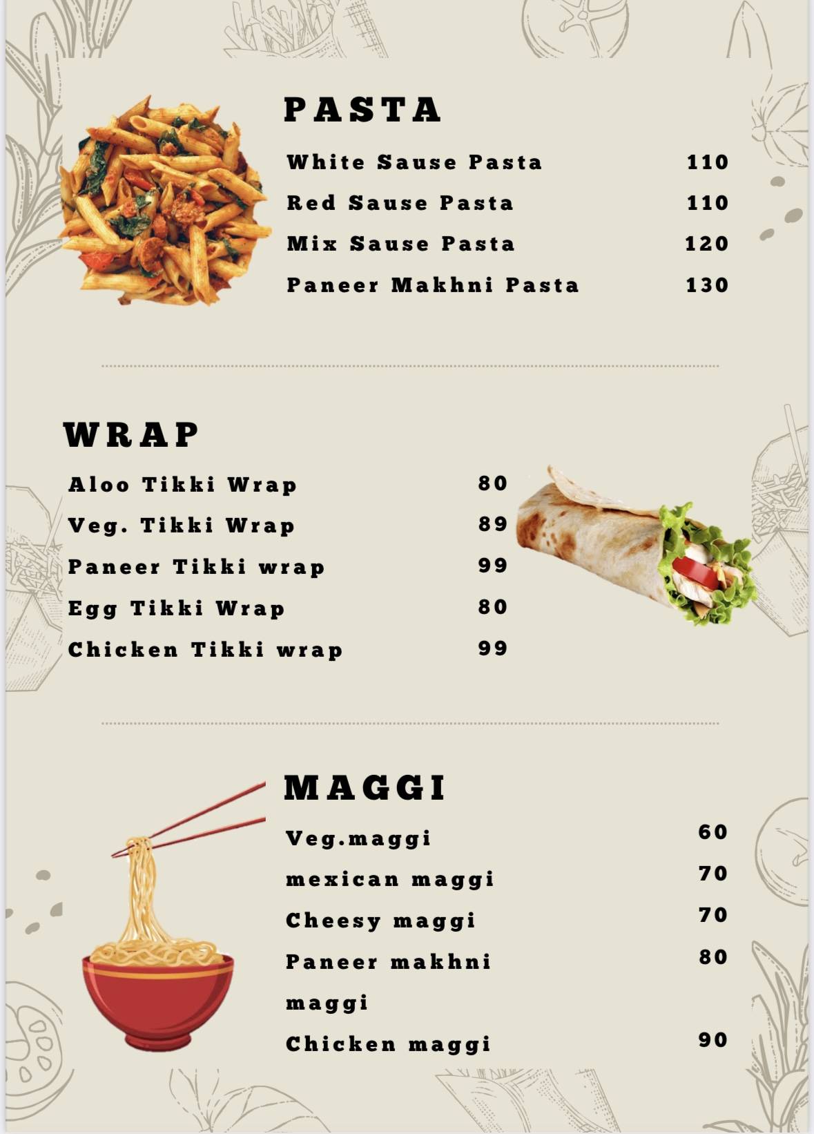 Pizza Castle menu