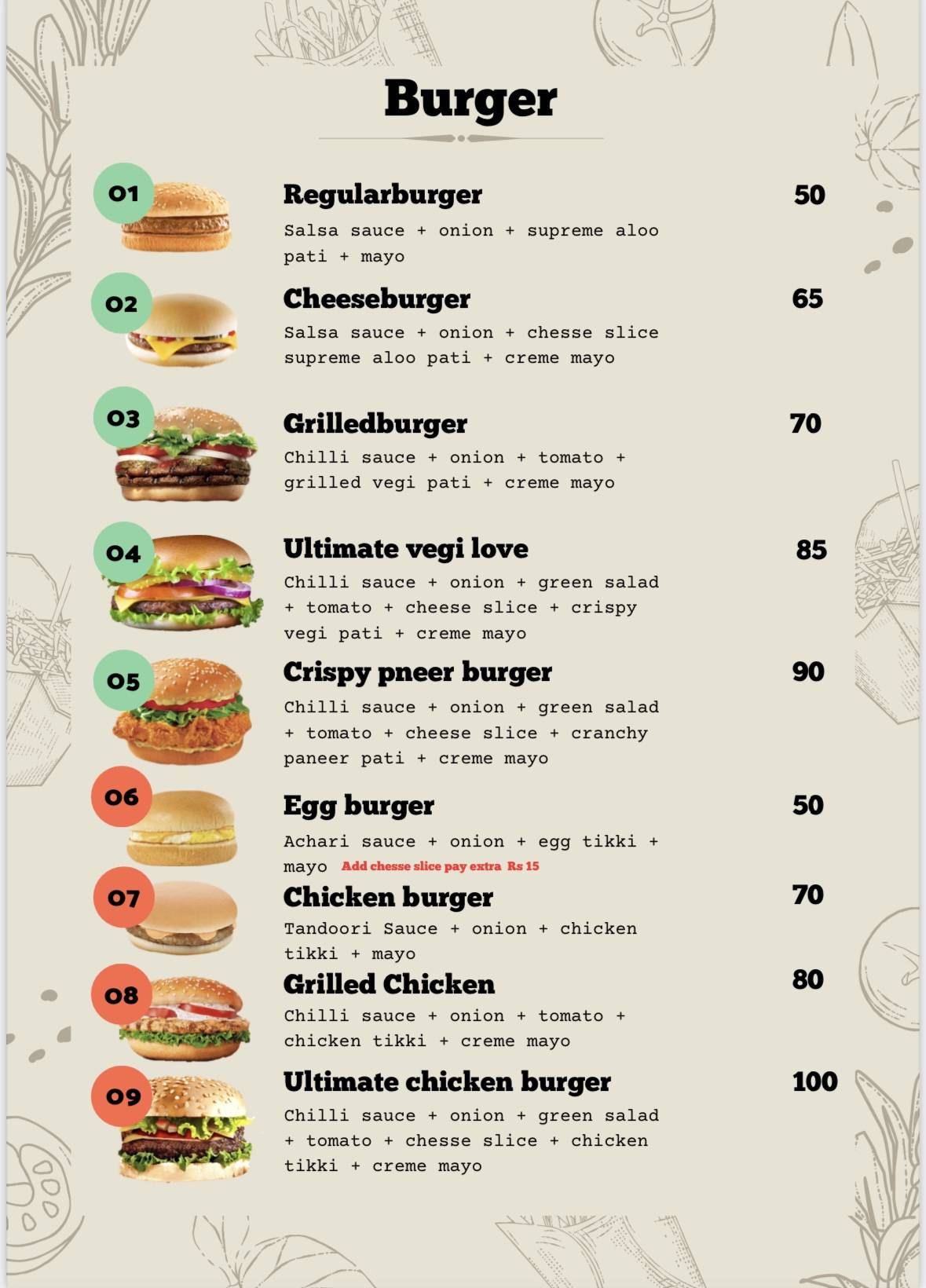 Pizza Castle menu