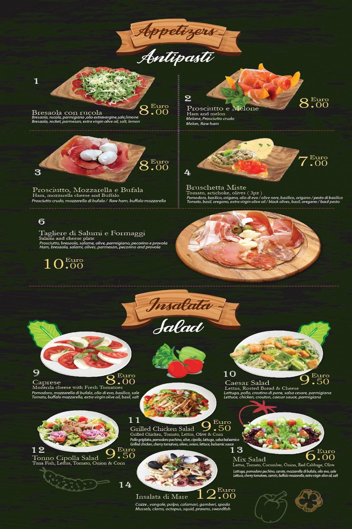 Menu de Pizza Express