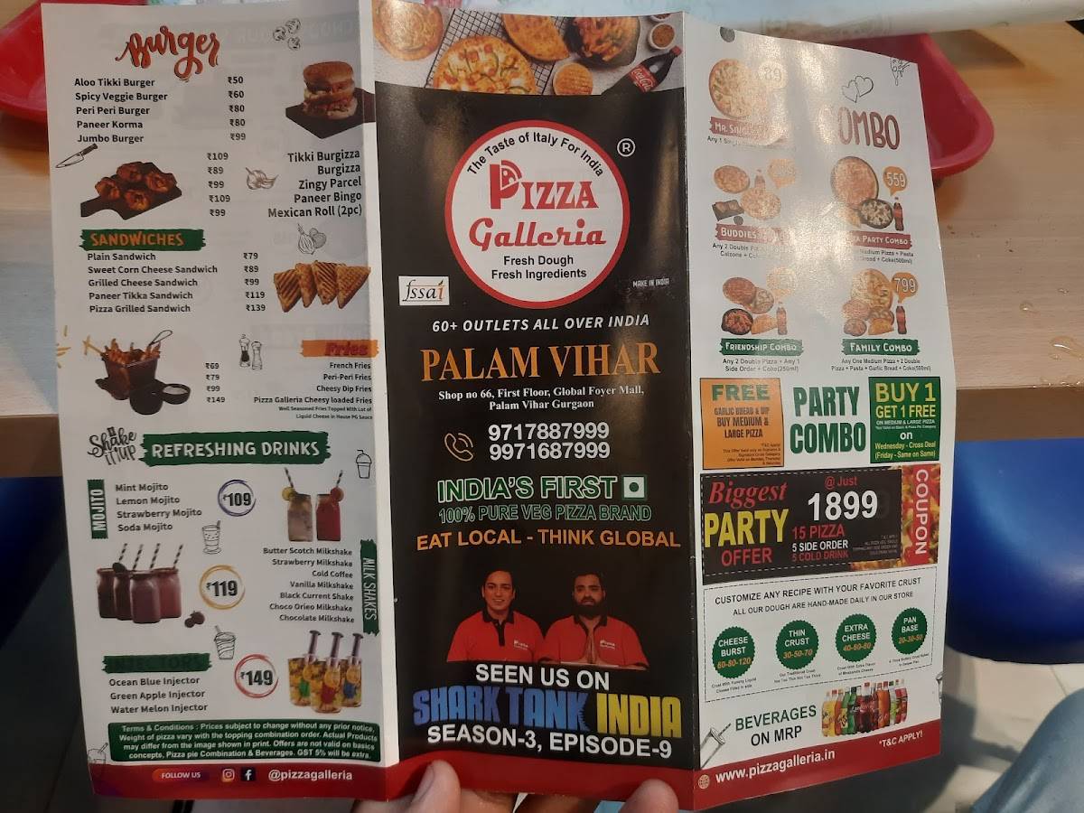 Pizza Galleria Palam vihar menu