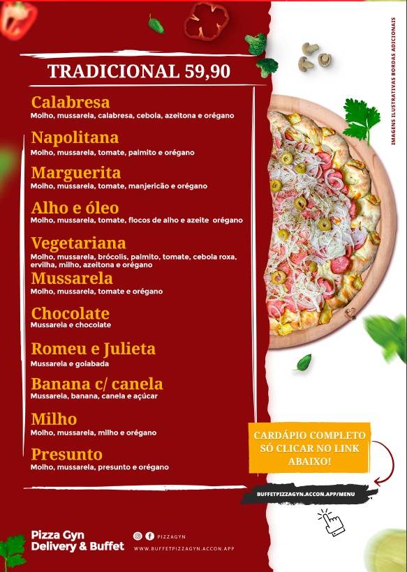 Pizza Gyn Delivery & Buffet cardápio