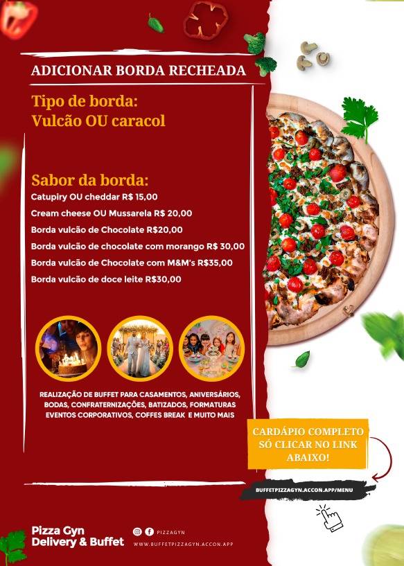 Pizza Gyn Delivery & Buffet cardápio