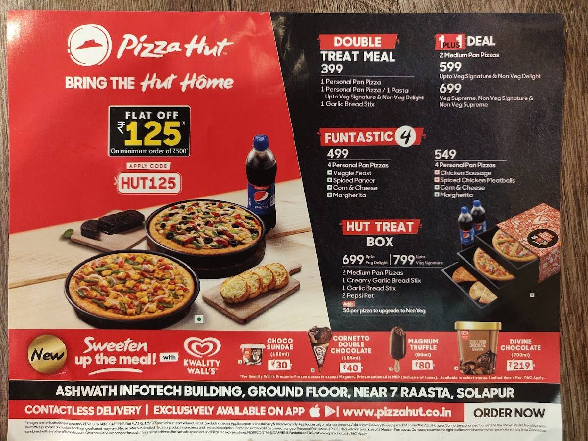 Pizza Hut Rupa Bhavani Rd, Solapur menu