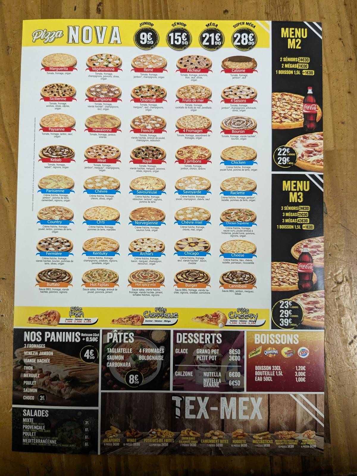 Menu de Pizza Nova