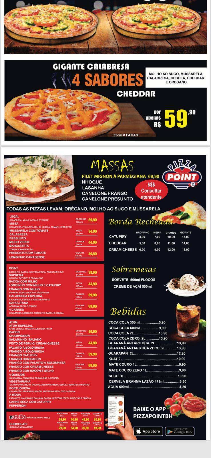 Pizza Point Salgado Filho cardápio