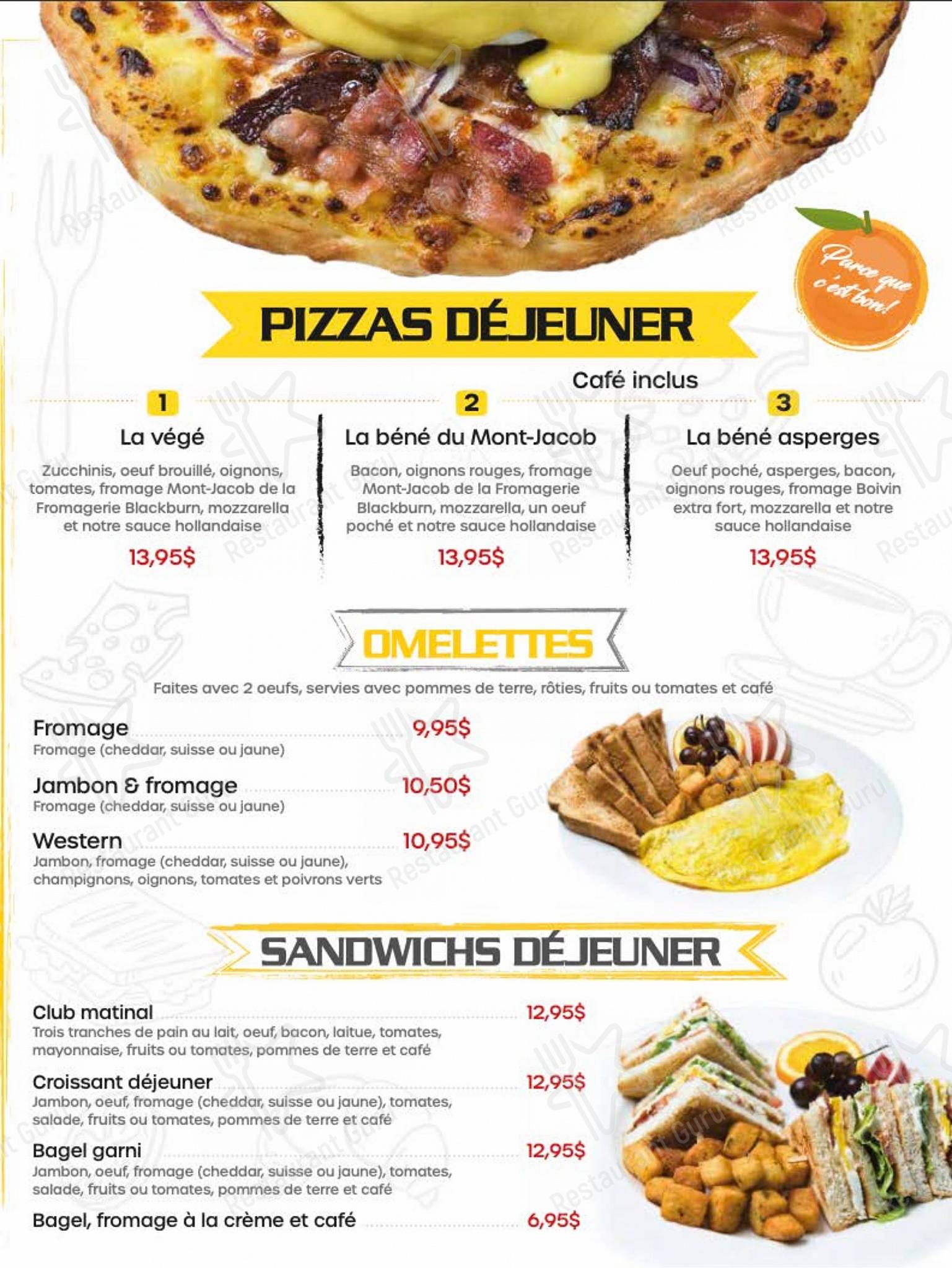 Menu pour Pizza Rodi Jonquière