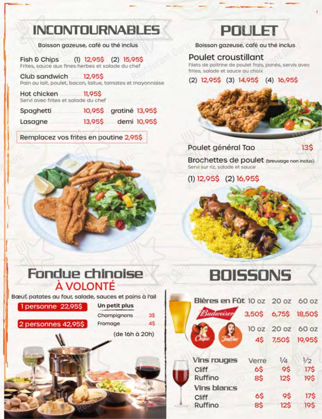 Menu pour Pizza Rodi Jonquière - repas et boissons