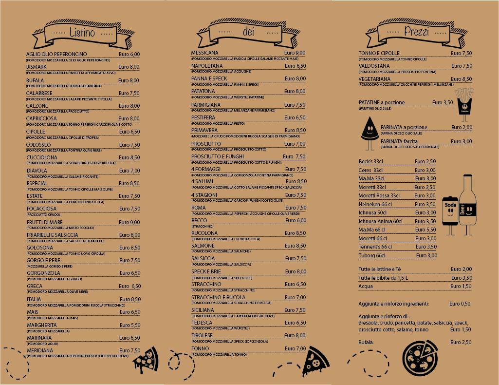 Menu di Pizza Roma 