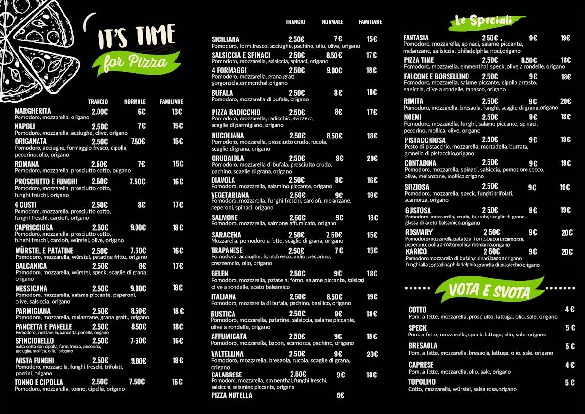 Menu di Pizza Time 