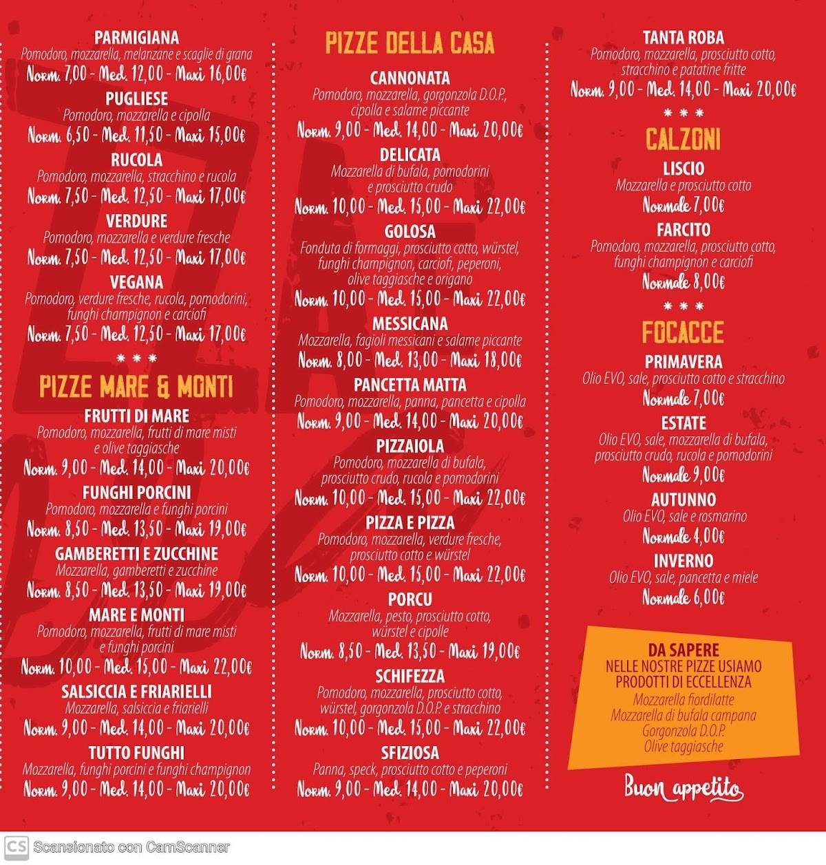 Menu di Pizza & Pizza di Beron J e Milanesi J 