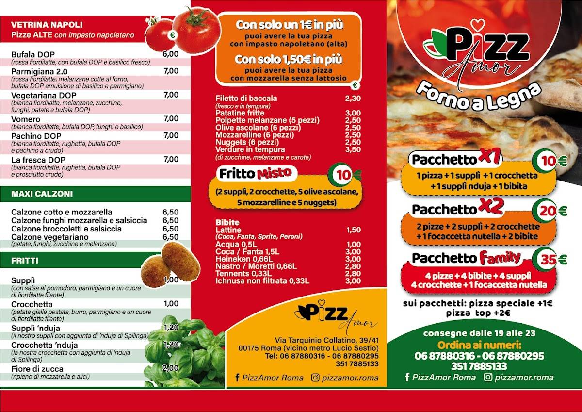 Menu di Pizzamor 
