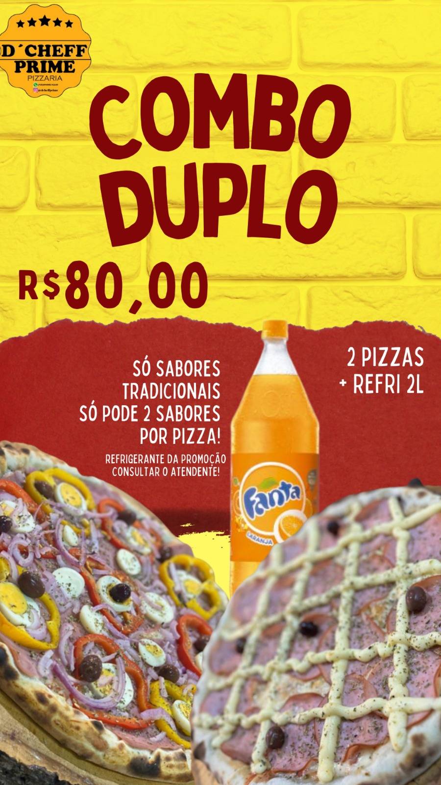 Pizzaria D'Cheff Prime cardápio