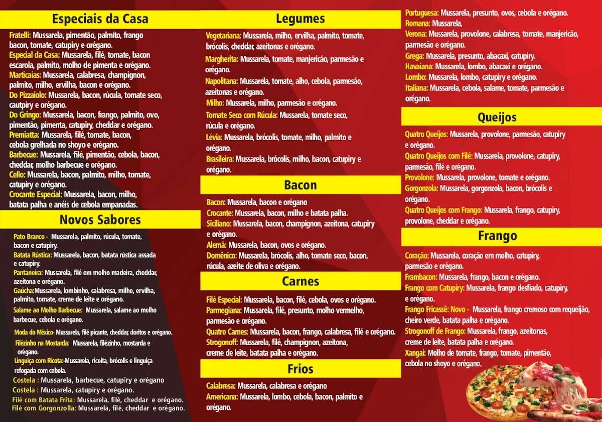 Pizzaria Fratelli cardápio