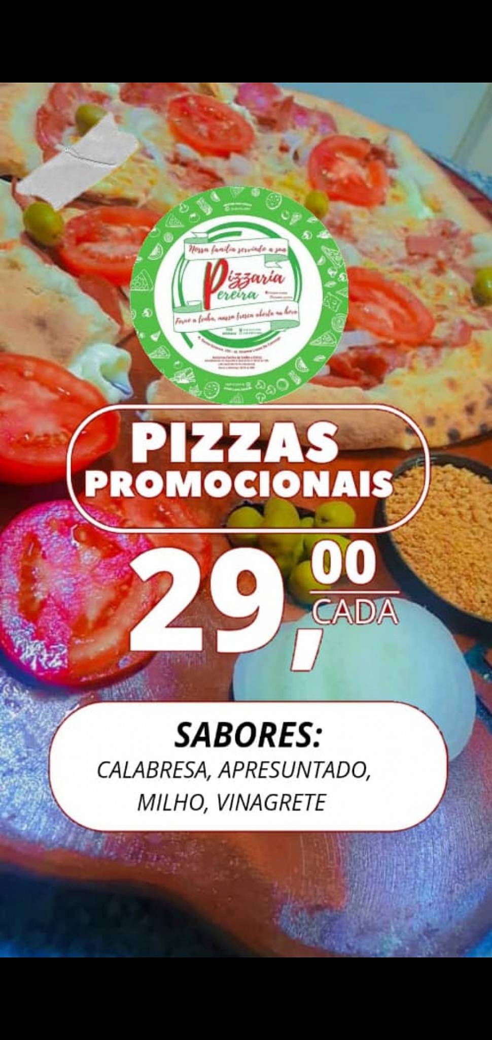 Pizzaria Pereira cardápio