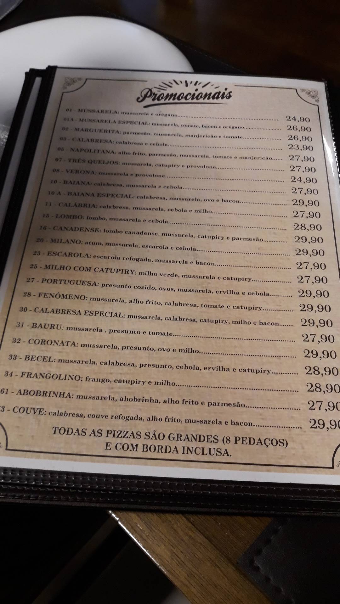Pizzaria Rominelli cardápio