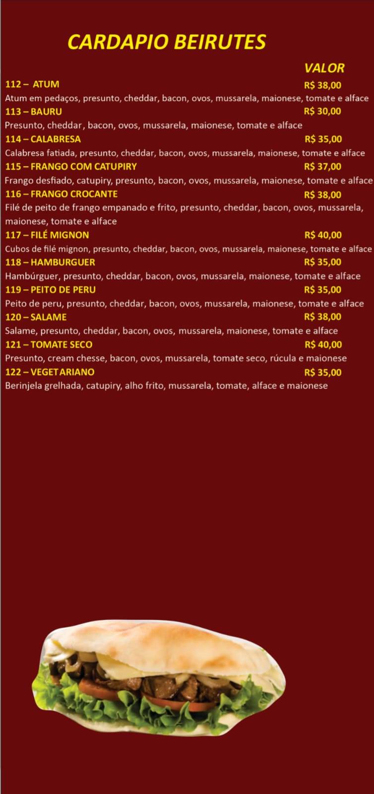 Pizzaria Santa Paula cardápio