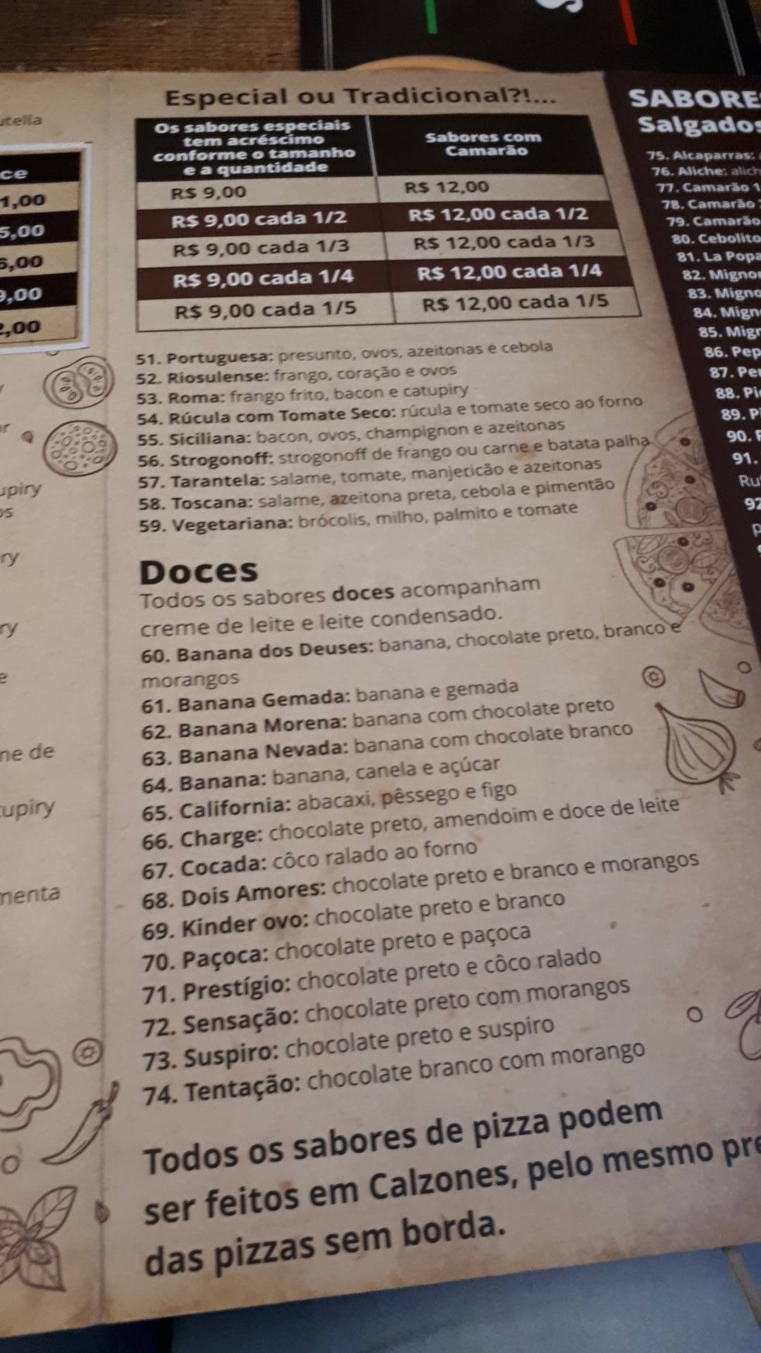 Seu Fulano Fornearia cardápio