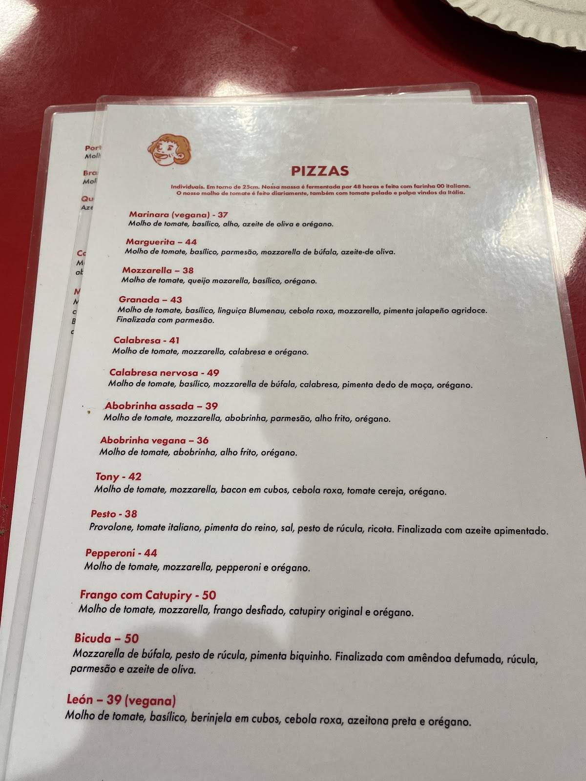 Pizzaria da Mathilda Vicente cardápio