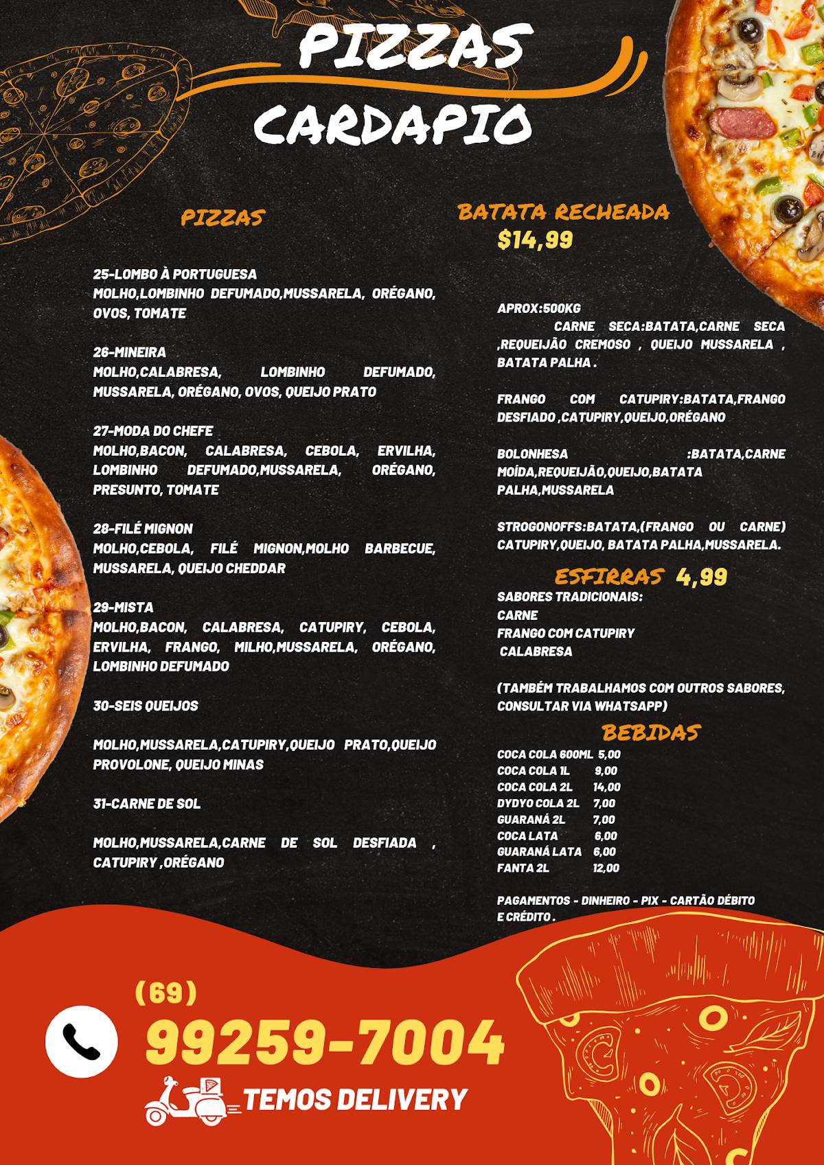 Pizzas Gomez cardápio
