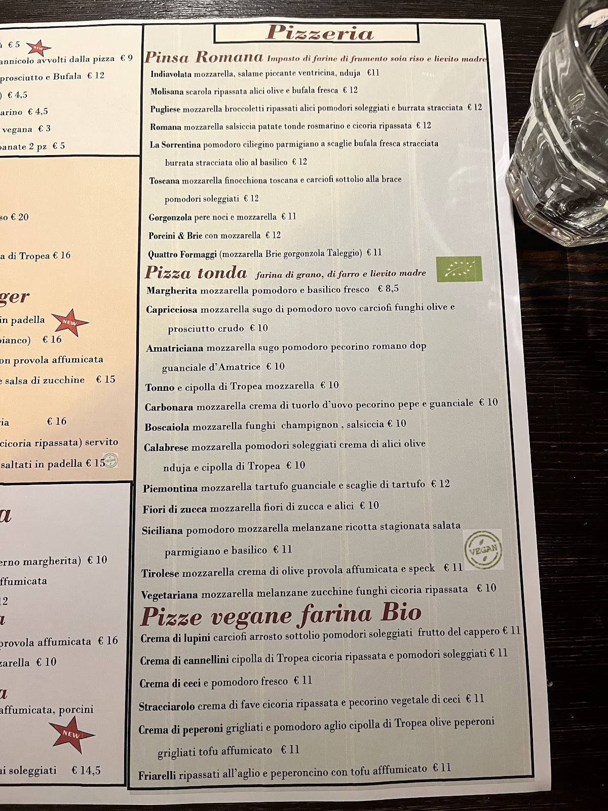 Menu de ArVolo Ristorante Pizzeria