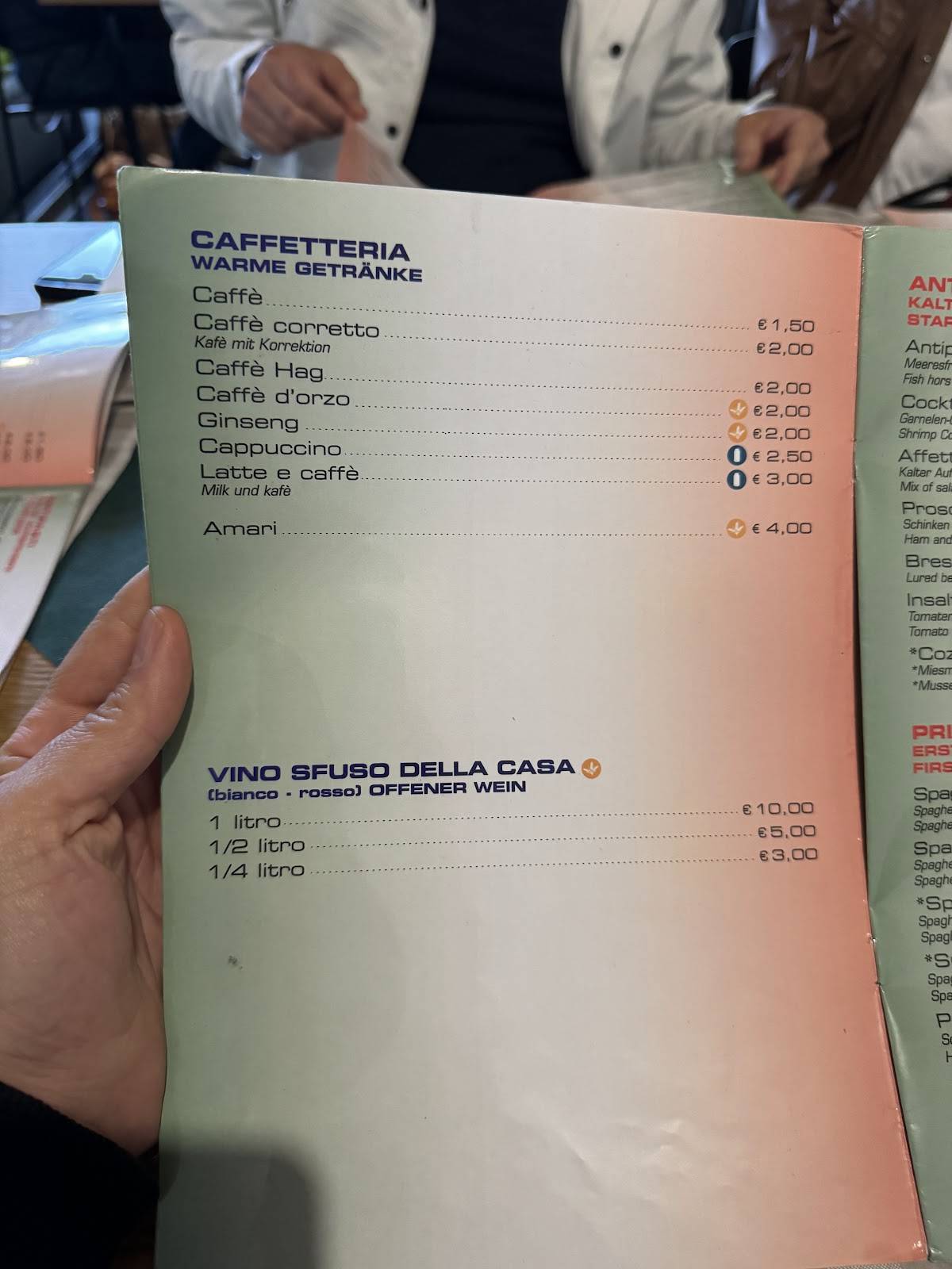 Menu di Pizzeria Arcobaleno Domaso 