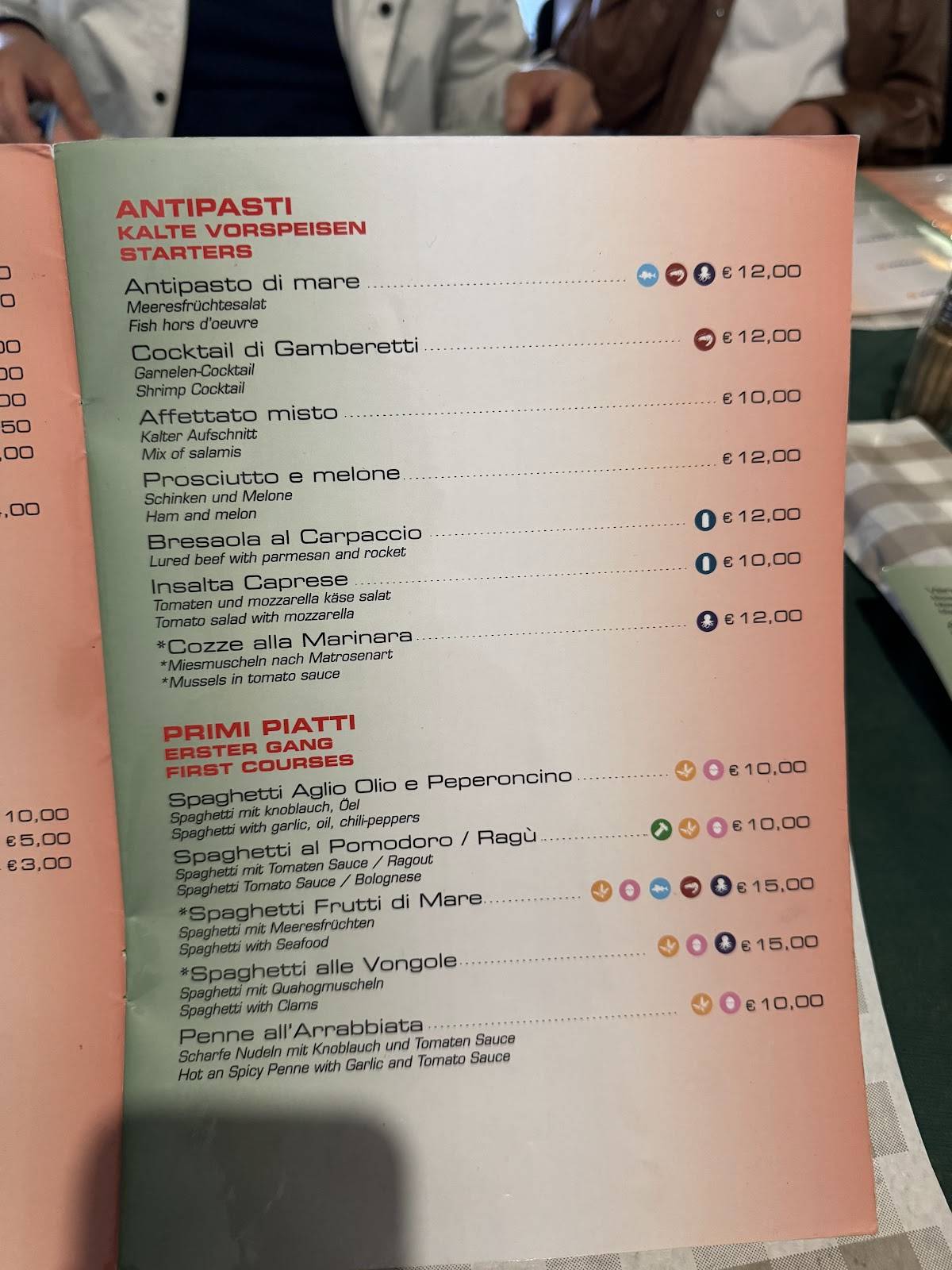 Menu di Pizzeria Arcobaleno Domaso 