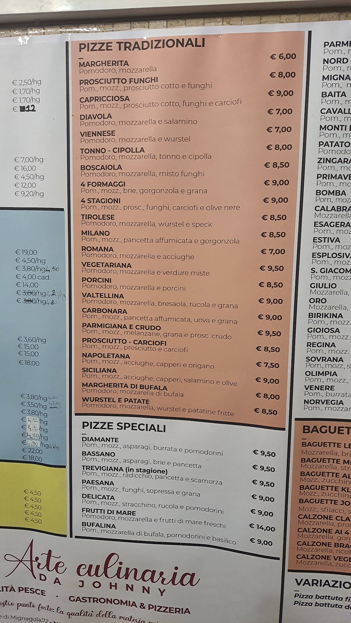 Menu di Arte culinaria da Johnny 