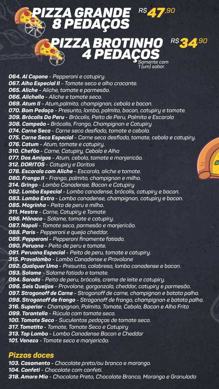 Bom Pedaço cardápio