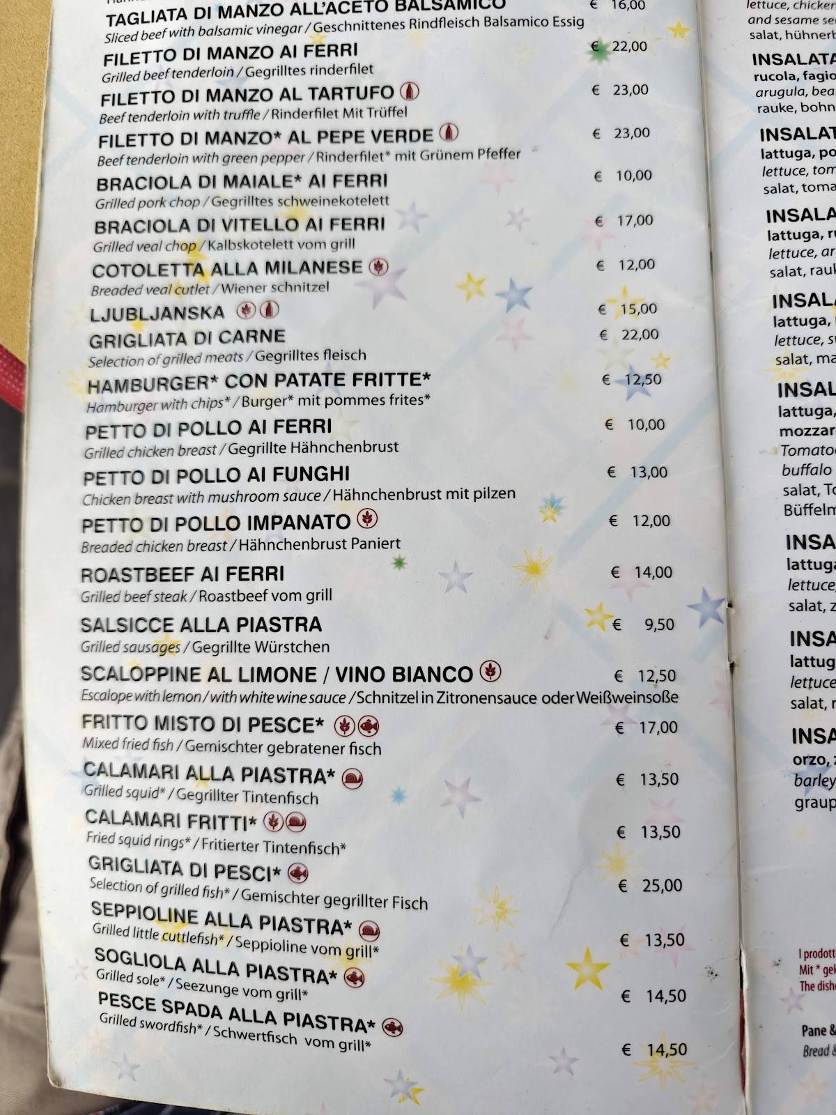 Menu di Pizzeria Copacabana 