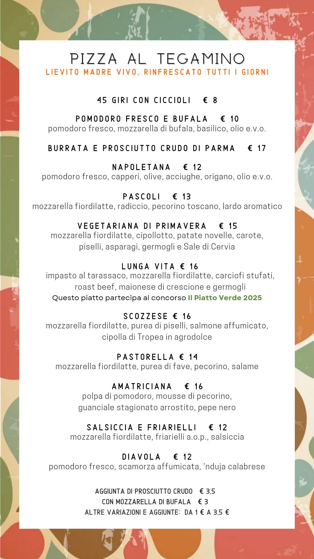 Menu di DaMario 1972 - pizzeria 