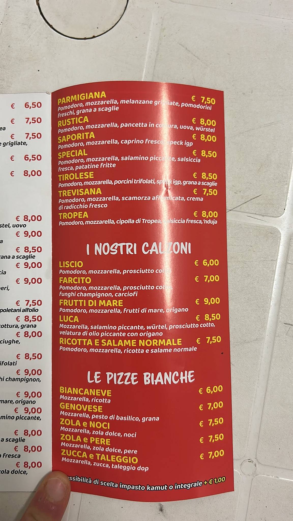 Menu di Pizzeria Elle - Emme 