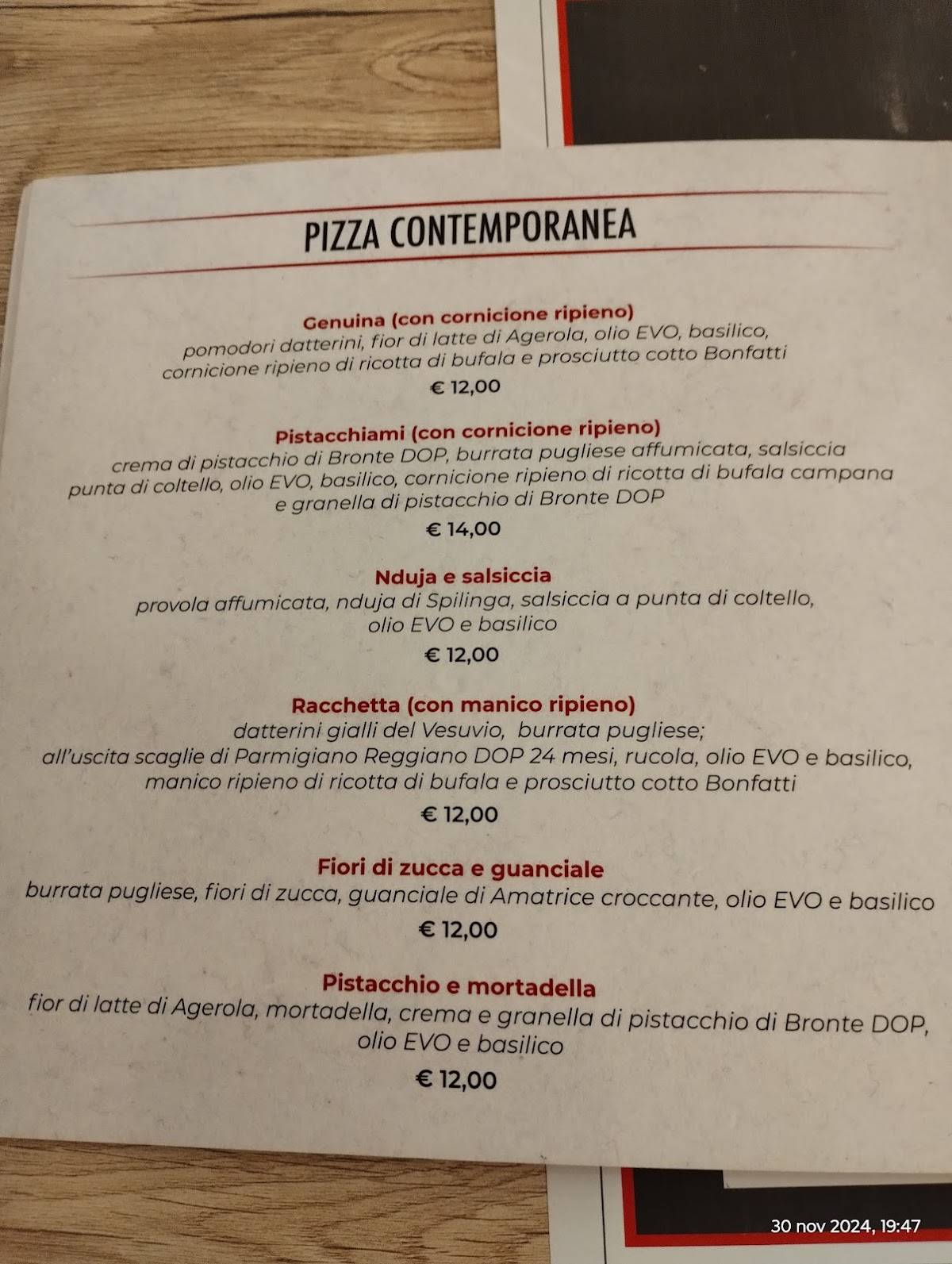 Menu di Pizzeria Fratelli Bruno 