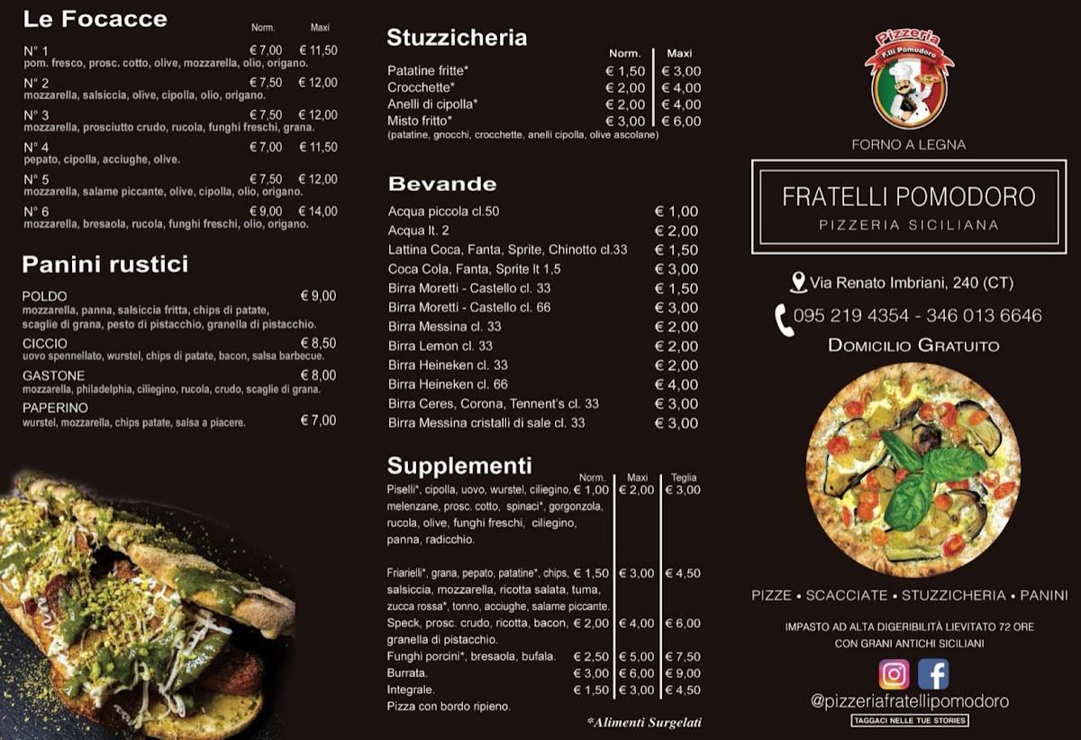 Menu di Pizzeria Fratelli Pomodoro 