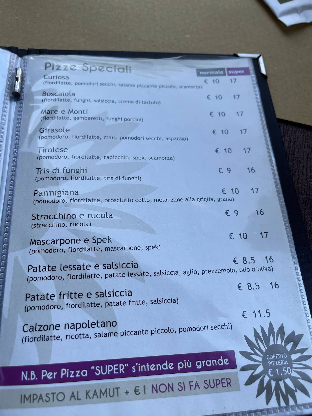Menu di Girasole 