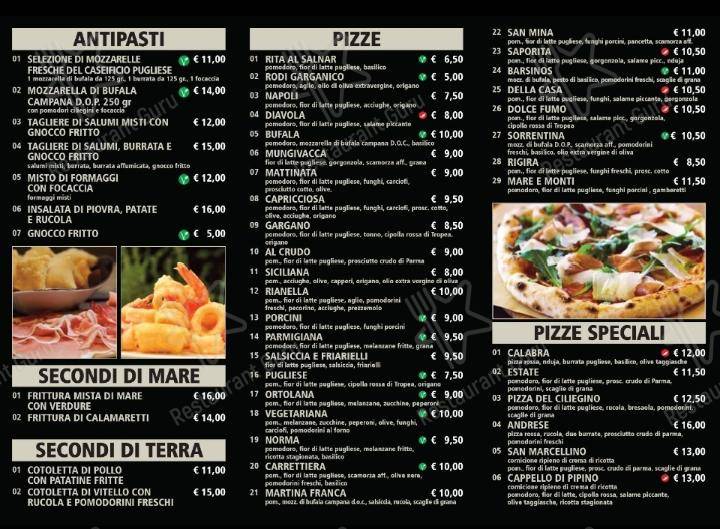 Menu per Il Ciliegino pizzeria