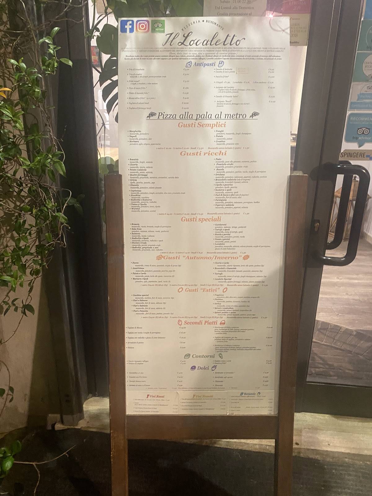 Menu di Il Localetto Sutri 