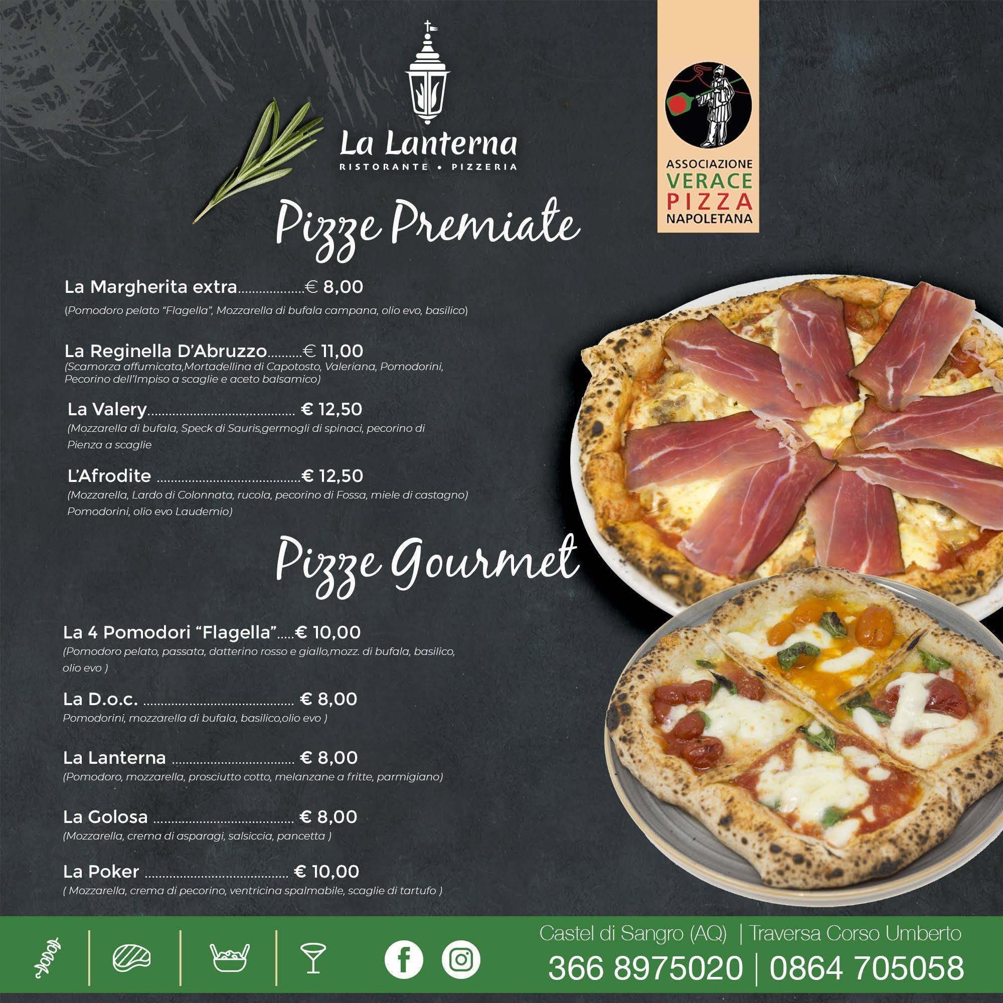 Menu da Pizzeria Ristorante La Lanterna, Castel di Sangro